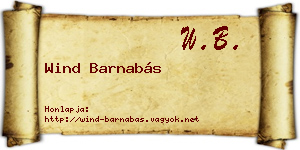 Wind Barnabás névjegykártya